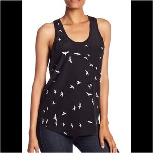 Equipment Black and White Relaxed Sleeveless Tank Top